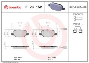 Brembo P 23 152X - Brzdové platničky -
