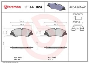 Brembo P 44 024 - Brzdové platničky -