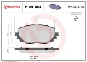 Brembo P 49 054 - Brzdové platničky -
