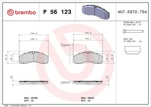 Brembo P 56 123 - Brzdové platničky -