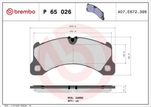 Brembo P 65 026 - Brzdové platničky -