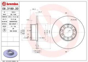 Brembo 08.3189.20 - Brzdový kotúč -