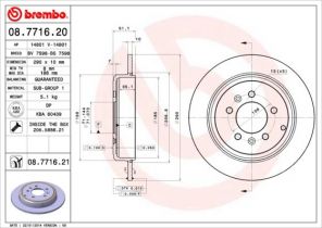 Brembo 08.7716.21 - Brzdový kotúč -