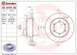 Brembo 08.9794.60 - Brzdový kotúč -