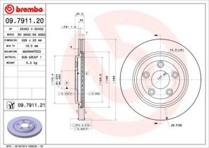 Brembo 09.7911.21 - Brzdový kotúč -