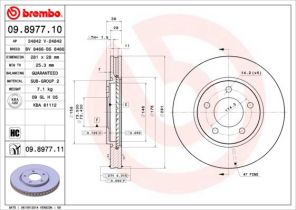 Brembo 09.8977.11 - Brzdový kotúč -
