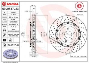 Brembo 09.9547.33 - Brzdový kotúč -