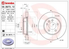 Brembo 09.B973.11 - Brzdový kotúč