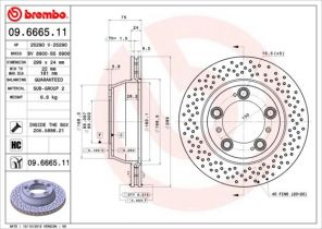 Brembo 09.6665.11 - Brzdový kotúč -