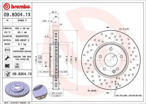 Brembo 09.8304.1X - Brzdový kotúč -
