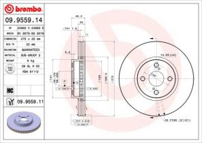 Brembo 09.9559.11 - Brzdový kotúč -