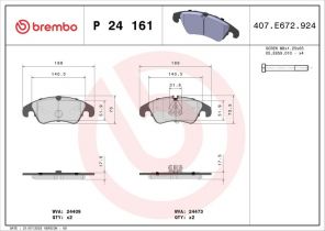 Brembo P 24 161 - Brzdové platničky -