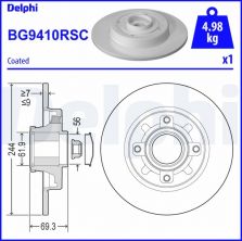 Delphi BG9410RSC - Brzdový kotúč -