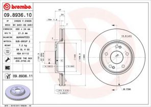 Brembo 09.8936.11 - Brzdový kotúč -