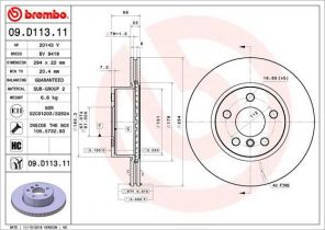 Brembo 09.D113.11 - Brzdový kotúč