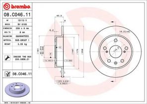 Brembo 08.C046.11 - Brzdový kotúč -