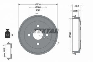 Textar 94036400 - Brzdový bubon -