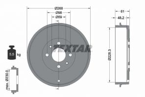 Textar 94014000 - Brzdový bubon -