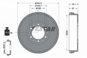 Textar 94038800 - Brzdový bubon -