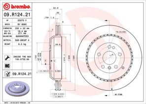Brembo 09.R124.21 - Brzdový kotúč