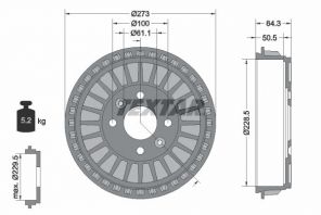 Textar 94046100 - Brzdový bubon -