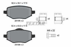 Textar 2619801 - Brzdové platničky -
