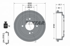 Textar 94047000 - Brzdový bubon -