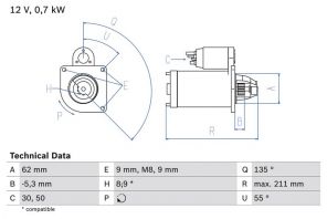 Bosch 0 986 017 930 - Štartér
