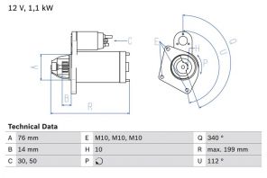 Bosch 0 986 020 900 - Štartér