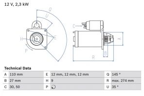Bosch 0 986 023 860 - Štartér