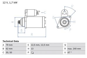 Bosch 0 986 025 150 - Štartér