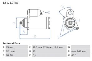 Bosch 0 986 025 220 - Štartér