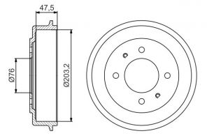Bosch 0 986 477 180 - Brzdový bubon -