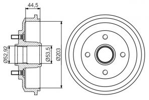 Bosch 0 986 477 266 - Brzdový bubon -