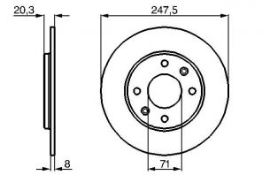 Bosch 0 986 478 371 - Brzdový kotúč -