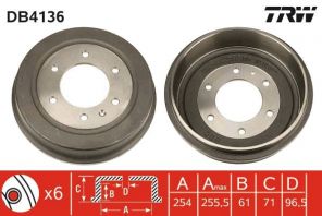 TRW DB4136 - Brzdový bubon -