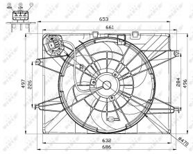 NRF 47564 - Ventilátor motora -