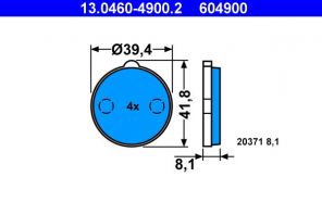 ATE 13.0460-4900.2 - Brzdové platničky -