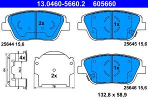 ATE 13.0460-5660.2 - Brzdové platničky -