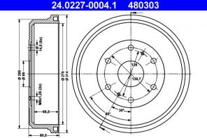ATE 24.0227-0004.1 - Brzdový bubon -