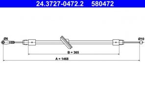 ATE 24.3727-0472.2 - Brzdové lano -