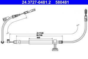 ATE 24.3727-0481.2 - Brzdové lano -