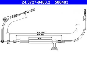 ATE 24.3727-0483.2 - Brzdové lano -