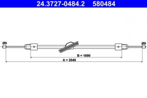 ATE 24.3727-0484.2 - Brzdové lano -