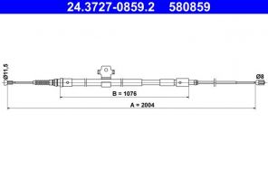 ATE 24.3727-0859.2 - Brzdové lano -