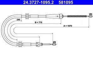 ATE 24.3727-1095.2 - Brzdové lano -