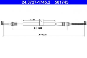 ATE 24.3727-1745.2 - Brzdové lano -