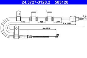 ATE 24.3727-3120.2 - Brzdové lano -