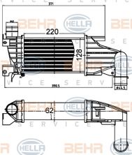 Hella 8ML 376 988-404 - Chladič plniaceho vzduchu