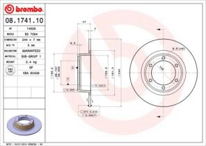 Brembo 08.1741.10 - Brzdový kotúč -